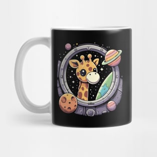 Stellar Safari: A Giraffe's Cosmic Adventure Mug